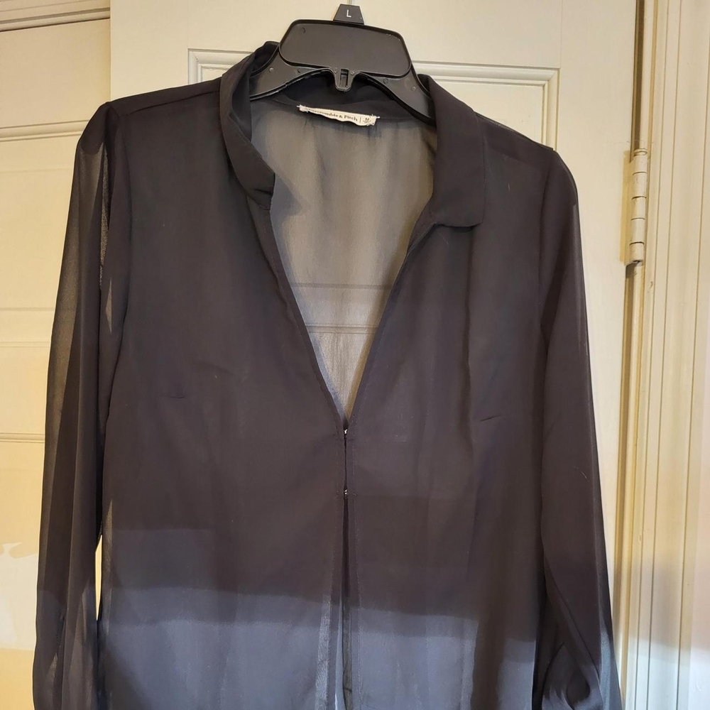 Abercrombie & Fitch Black Sheer Blouse